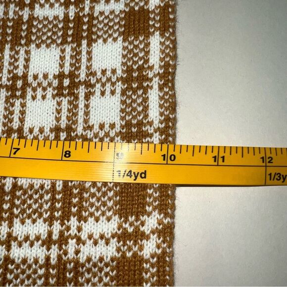 Timberland Buffalo Plaid Knit Scarf Tan Cream NWT - Picture 8 of 8